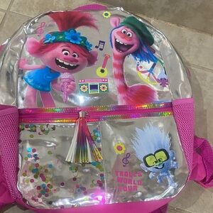 Dreamworks Trolls Silver and Pink Backpack
